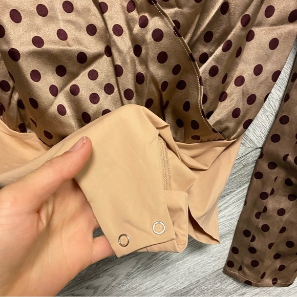 L’AGENCE | Brenda Puff Sleeve Silk Bodysuit Dots Size XS - Picture 11 of 14